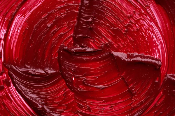 Spalmare Consistenza Rossetto Rosso Vernice Acrilica Isolata Sfondo Bianco — Foto Stock