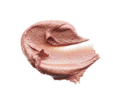 Beyaz arka planda izole edilmiş kapatıcının hafifçe bej darbeleri ve dokusu