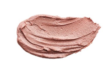 Beyaz arka planda izole edilmiş kapatıcının hafifçe bej darbeleri ve dokusu