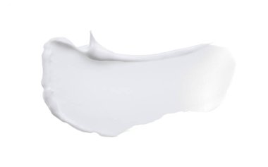 Beyaz smear ve doku yüz kil veya beyaz arka planda izole krem ile yapılan.