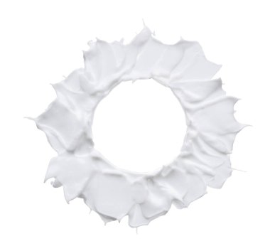 Beyaz smear ve doku yüz kil veya beyaz arka planda izole krem ile yapılan.