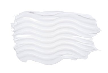 Beyaz smear ve doku yüz kil veya beyaz arka planda izole krem ile yapılan.