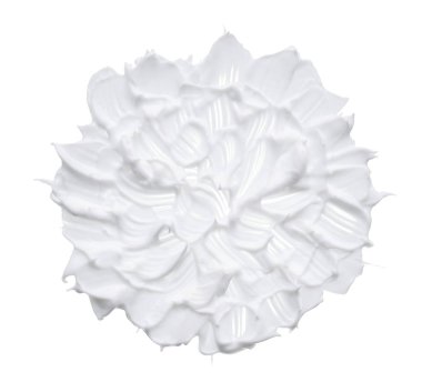 Beyaz smear ve doku yüz kil veya beyaz arka planda izole krem ile yapılan.