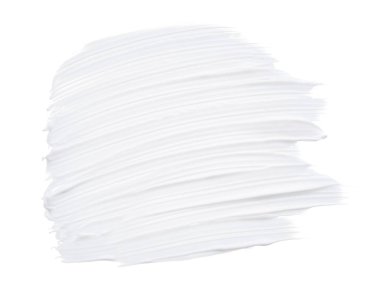 Beyaz smear ve doku yüz kil veya beyaz arka planda izole krem ile yapılan.