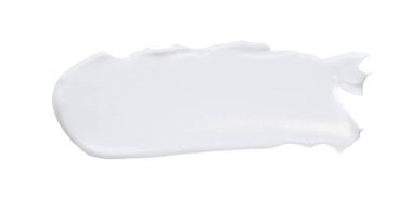 Beyaz smear ve doku yüz kil veya beyaz arka planda izole krem ile yapılan.