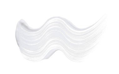 Beyaz smear ve doku yüz kil veya beyaz arka planda izole krem ile yapılan.