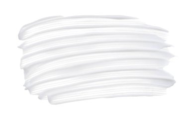 Beyaz smear ve doku yüz kil veya beyaz arka planda izole krem ile yapılan.