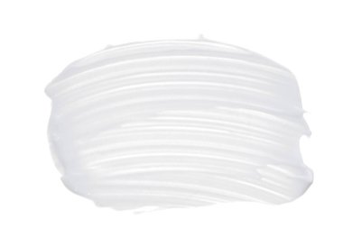 Beyaz smear ve doku yüz kil veya beyaz arka planda izole krem ile yapılan.