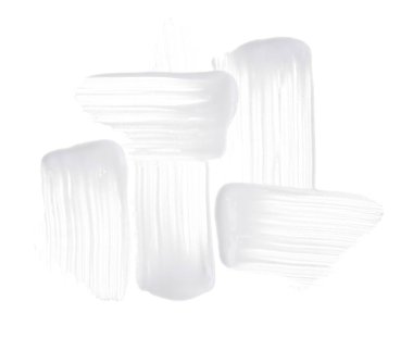 Beyaz smear ve doku yüz kil veya beyaz arka planda izole krem ile yapılan.