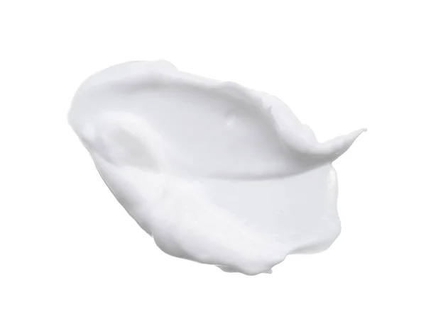 Witte Uitstrijkje Textuur Gemaakt Met Gezicht Klei Crème Geïsoleerd Witte — Stockfoto