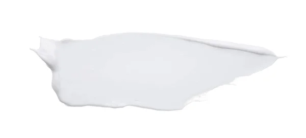 Белый Мазок Текстура Лицевой Глины Крема Белом Фоне — стоковое фото