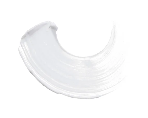 Esfregaço Branco Textura Feita Com Argila Facial Creme Isolado Fundo — Fotografia de Stock