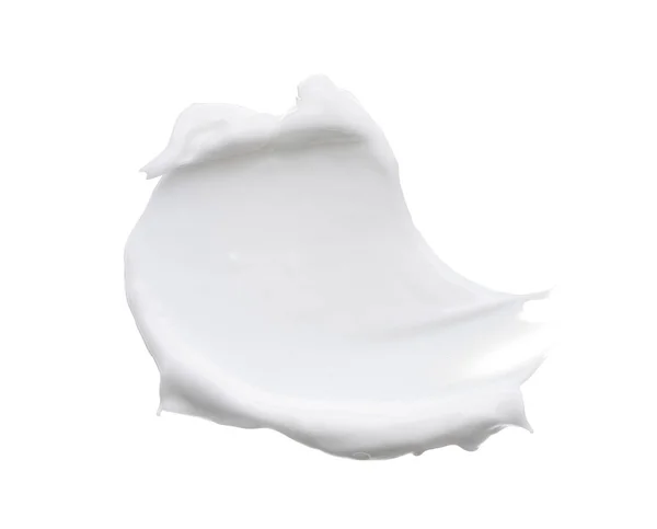 Fehér Kenet Textúra Készült Arc Agyag Vagy Krém Izolált Fehér — Stock Fotó