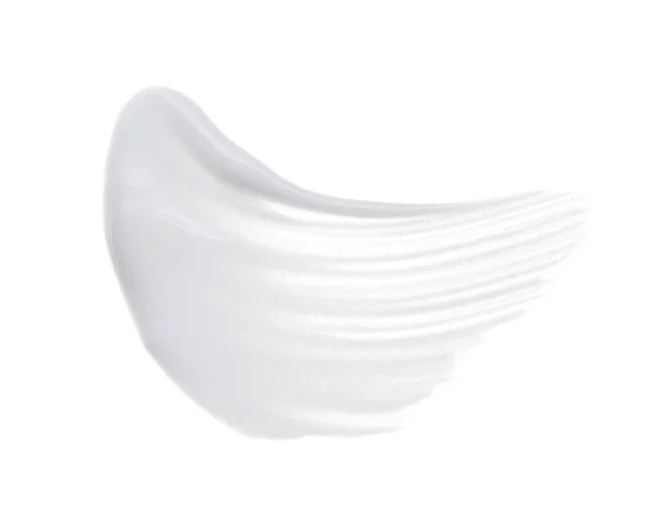 Белый Мазок Текстура Лицевой Глины Крема Белом Фоне — стоковое фото