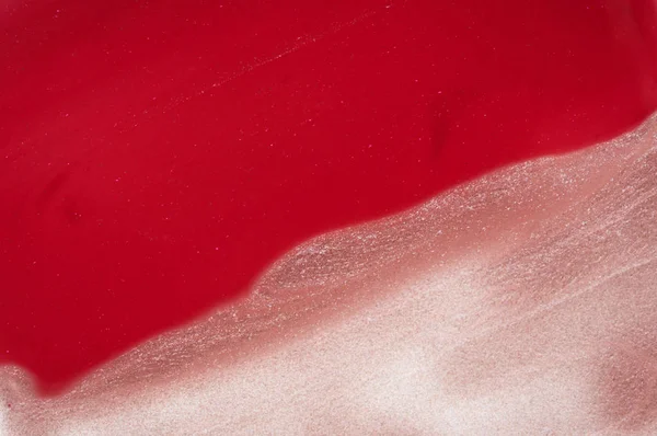 Delicatamente Rosa Colpi Texture Lucidalabbra Vernice Acrilica Isolata Sfondo Bianco — Foto Stock