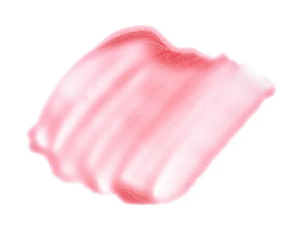 Pinceladas Suavemente Rosadas Textura Brillo Labial Pintura Acrílica Aislada Sobre — Foto de Stock