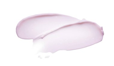 Hafifçe pembe darbeler ve yüz kremi veya beyaz arka plan üzerinde izole akrilik boya doku