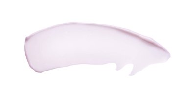 Hafifçe pembe darbeler ve yüz kremi veya beyaz arka plan üzerinde izole akrilik boya doku