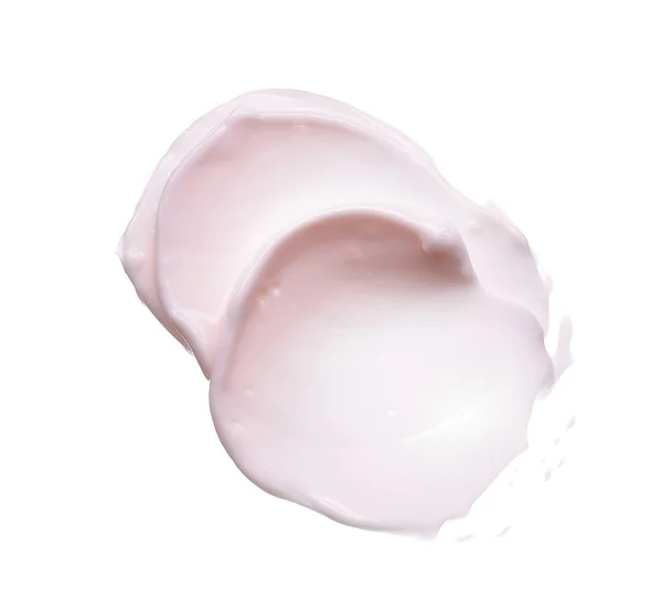 Pinceladas Suavemente Rosa Textura Creme Facial Tinta Acrílica Isolada Fundo — Fotografia de Stock