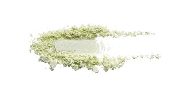 Light green eyeshadow or make up face powder isolated on white background.  clipart