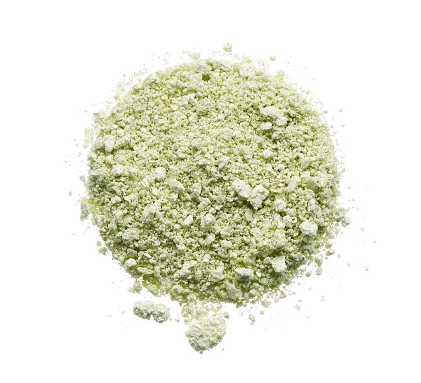 Licht Groene Oogschaduw Make Face Powder Geïsoleerd Witte Achtergrond — Stockfoto