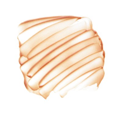 Beyaz arka planda izole edilmiş yüz vurgulayıcı veya akrilik boya yavaşça bej vuruşları ve dokusu