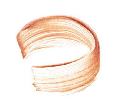 Beyaz arka planda izole edilmiş yüz vurgulayıcı veya akrilik boya yavaşça bej vuruşları ve dokusu