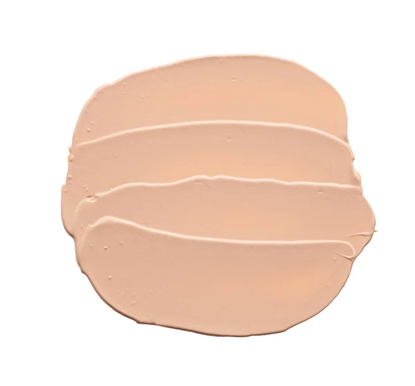 Gently Beige Strokes Texture Face Highlighter Acrylic Paint Isolated White — Stock Photo, Image