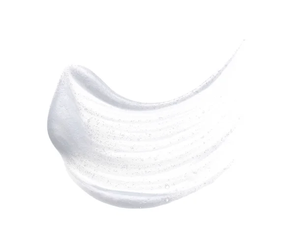 Pearly White Smears Texture Face Cream Acrylic Paint Isolated White — Stock Photo, Image