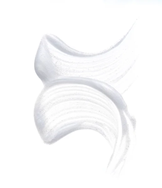 Parelwitte Vlekken Textuur Van Gezichtscrème Acrylverf Geïsoleerd Witte Achtergrond — Stockfoto