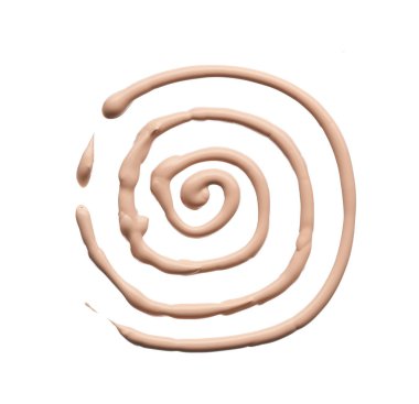 Beyaz arka planda izole edilmiş yüz vurgulayıcı veya akrilik boya yavaşça bej vuruşları ve dokusu