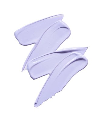 Hafifçe mor vuruş ve yüz krem veya beyaz arka planda izole akrilik boya dokusu