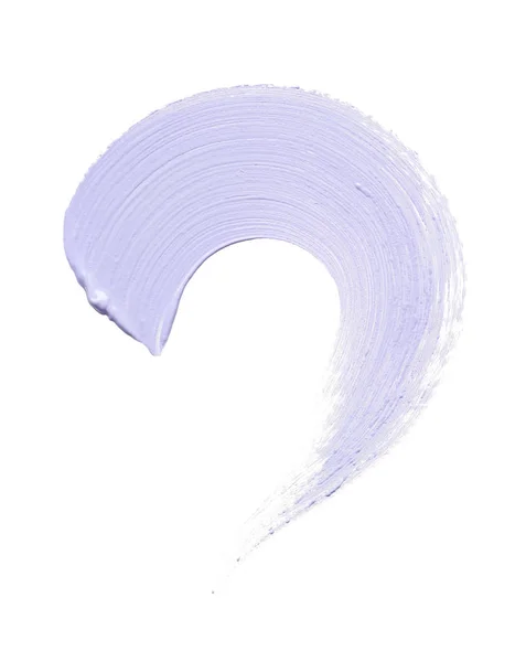 Gently Purple Strokes Texture Face Cream Acrylic Paint Isolated White — Stock Photo, Image