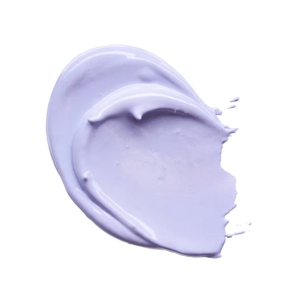 Gently Purple Strokes Texture Face Cream Acrylic Paint Isolated White — Stock Photo, Image