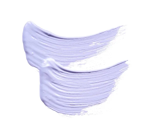 Delicatamente Tratti Viola Texture Crema Viso Vernice Acrilica Isolata Sfondo — Foto Stock