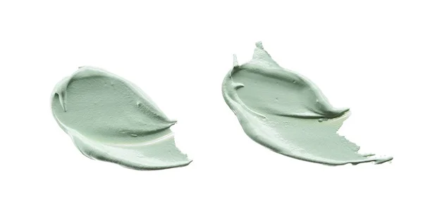 Απαλά Πράσινες Πινελιές Και Υφή Της Κρέμας Προσώπου Ακρυλικό Χρώμα — Φωτογραφία Αρχείου