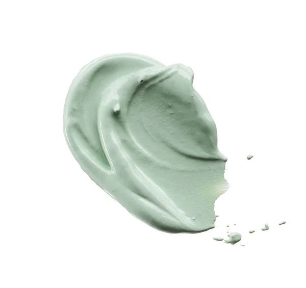 Coups Vert Délicat Texture Crème Pour Visage Peinture Acrylique Isolée — Photo