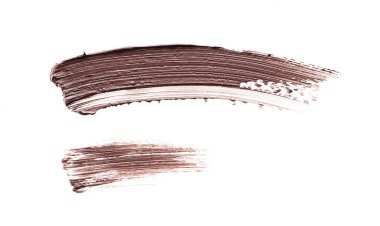 Kahverengi darbeler ve krem bronz göz farı veya beyaz arka plan üzerinde izole akrilik boya doku