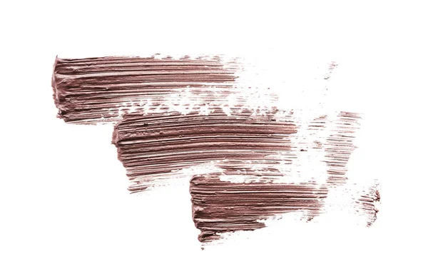 Brown Stroke Textúra Krém Bronz Szemhéjfesték Vagy Akril Festékkel Izolált — Stock Fotó