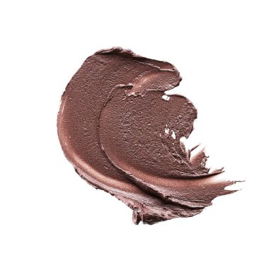 Kahverengi darbeler ve krem bronz göz farı veya beyaz arka plan üzerinde izole akrilik boya doku