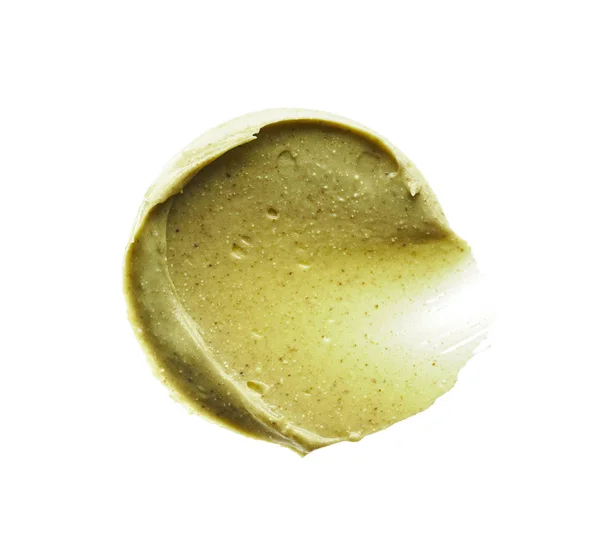 Texture Strokes Light Green Organic Mask Face Body Cream Isolated — Stock Photo, Image