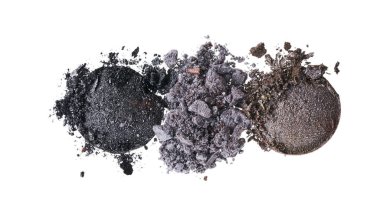 Beyaz arka planda izole trendy tonlarında göz farlarının kırık dokusu