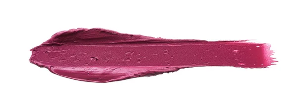 Smears Textuur Van Bourgondië Kleur Lipstick Acrylverf Een Witte Achtergrond — Stockfoto
