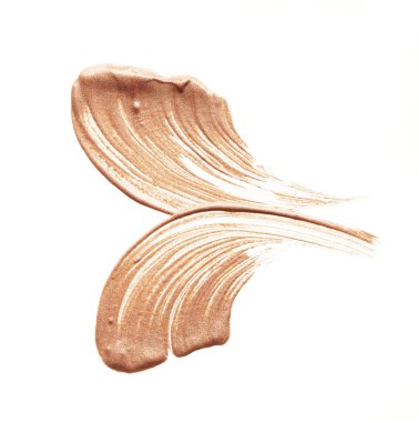 Beyaz zemin üzerinde yumuşak altın desen ve yüz vuruşları fosforlu veya akrilik boya izole