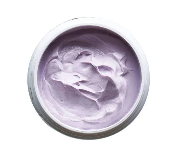 Texture Delicatamente Viola Tratti Maschera Detergente Viso Vernice Acrilica Isolata — Foto Stock