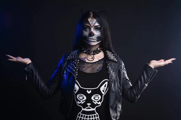 Make Pro Halloween Maska Santa Muerte Mexické Folklorní — Stock fotografie