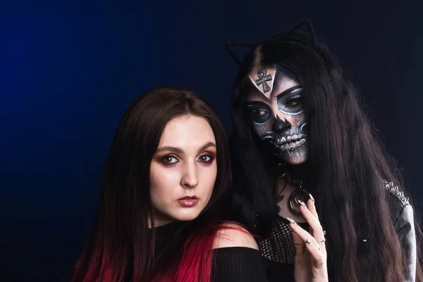 Make Voor Halloween Het Masker Van Santa Muerte Mexicaanse Folklore — Stockfoto