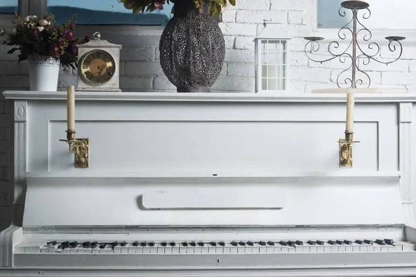 Luxuriöses Interieur Vintage Stil Mit Altem Piano — Stockfoto