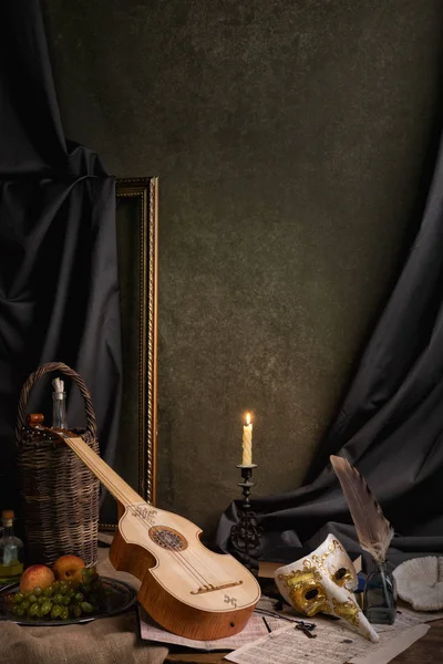 Musical Still Life Renaissance Style Viola — Stock Photo, Image
