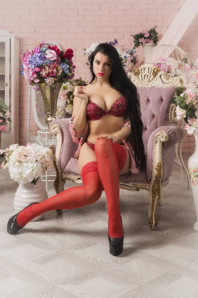 Bella Donna Boudoir — Foto Stock